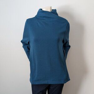 Athleta - Dark Sardinia Blue Cozy Karma Twist Neck Sweatshirt - Size M - NWT